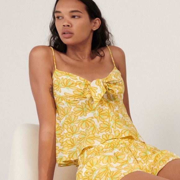 Zara NWT floral front knot cami - Picture 2 of 7